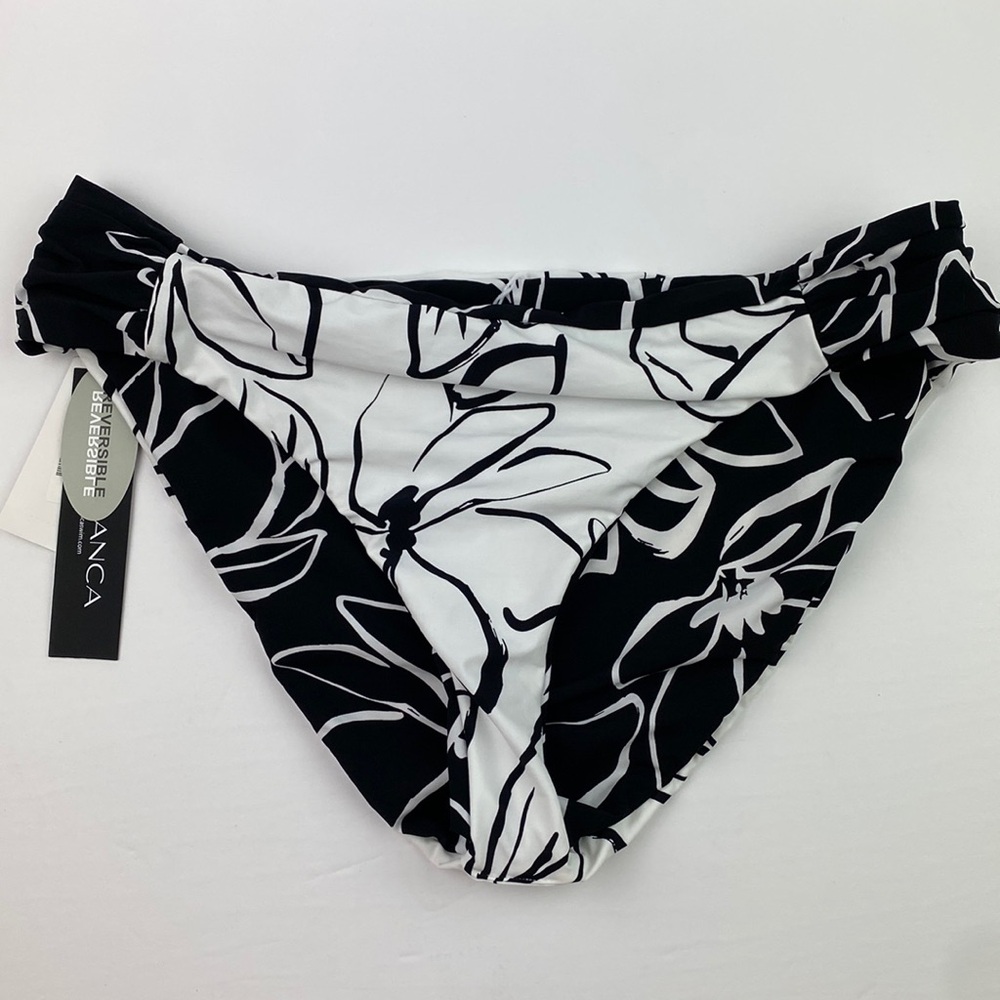 La Blanca | Reversible Moonlit Black Floral Bikini Bottoms 14